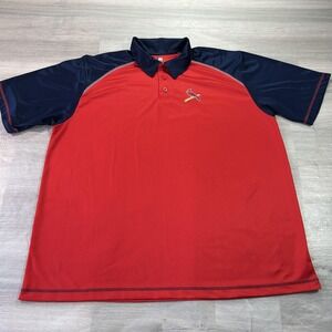 St. Louis Cardinals Shirt Mens 2XL Red MLB Baseball Genuine Merchandise Polo